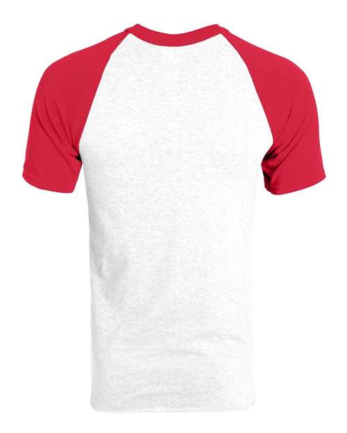 Youth Raglan Baseball Jersey - White/ Red Back