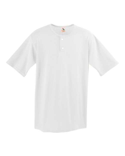 Men's Two-Button Baseball Jersey - White Front