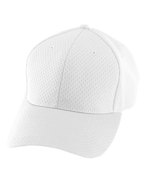 Augusta Sportswear Youth Athletic Mesh Cap - White Front