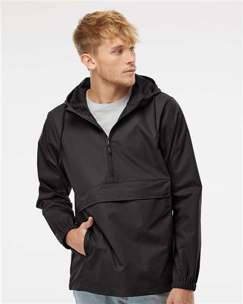 Independent Trading Co. Men's Nylon Anorak - Model Front