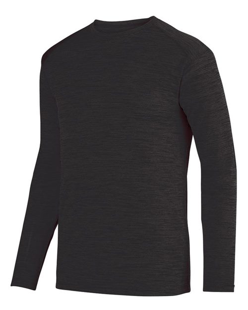 Unisex Shadow Tonal Heather Long Sleeve T-Shirt - Black Front