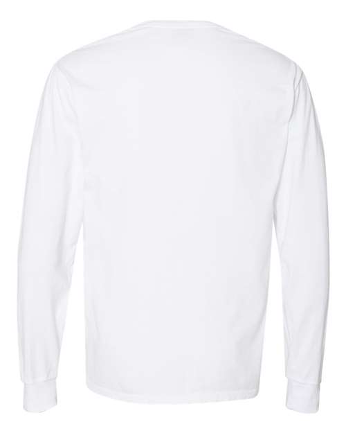 Unisex Garment-Dyed Long Sleeve T-Shirt - White Back