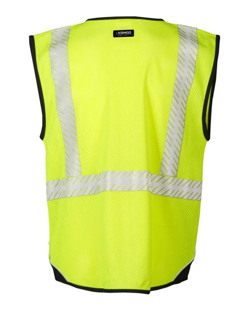 Unisex Premium Black Series® FR Black Bottom Mesh Vest - Lime Back