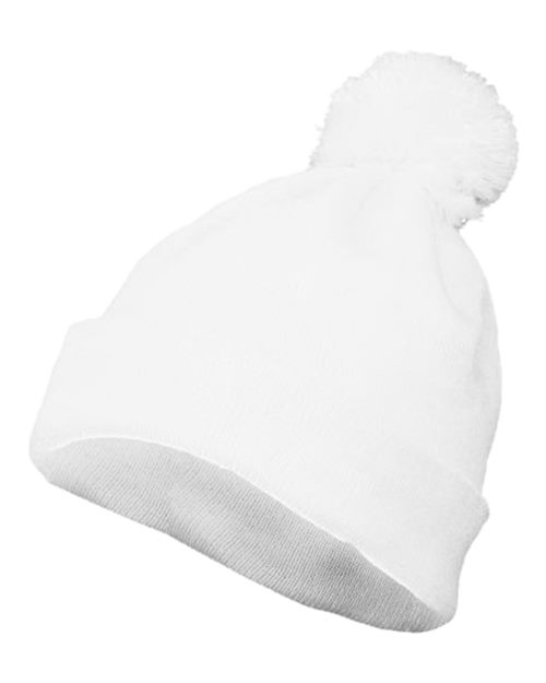 Pom Beanie - White Front