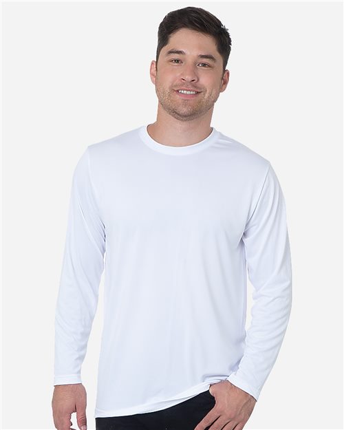 Unisex USA-Made Performance Long Sleeve T-Shirt - White Front