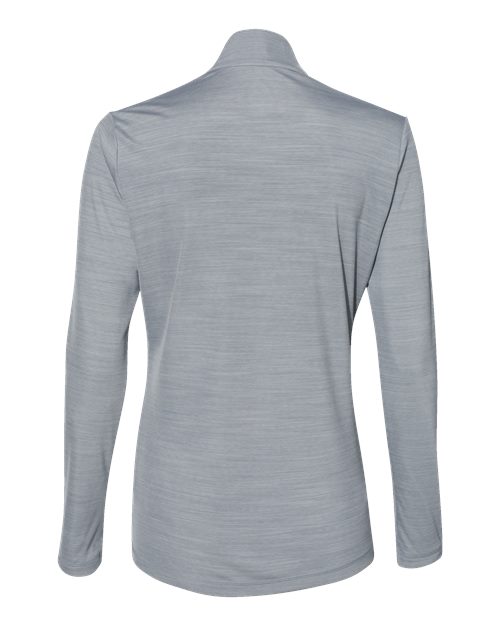 Women's Lightweight Mélange Quarter-Zip Pullover - Mid Grey Melange Back