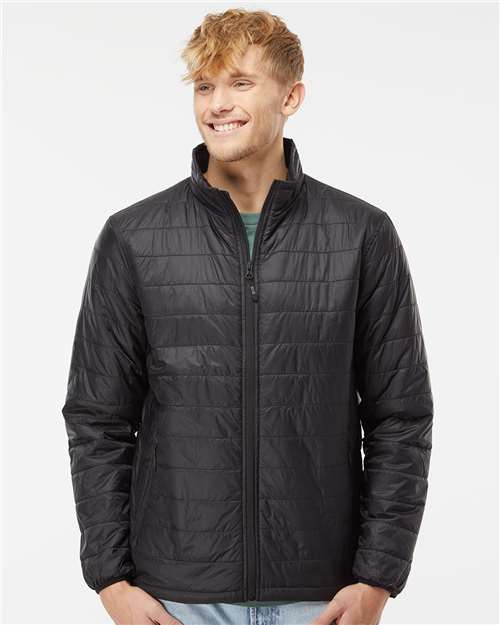 Independent Trading Co. Men's Puffer Jacket - Model Front