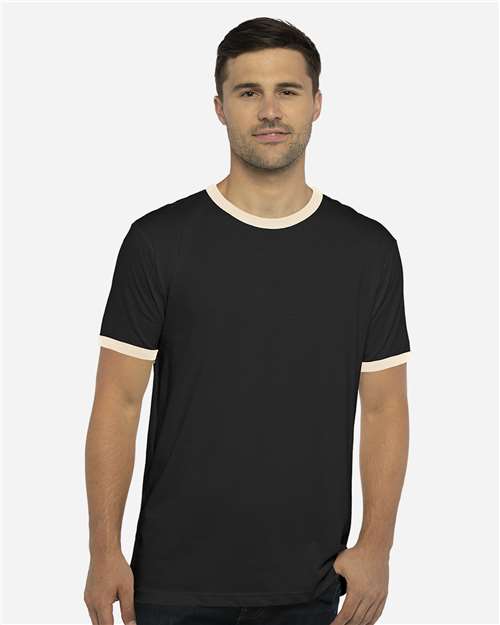 Next Level Unisex Cotton Ringer Tee - Model Front