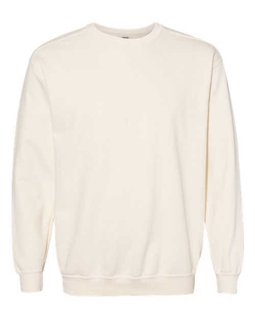 Unisex Garment-Dyed Crewneck Sweatshirt - Ivory Front