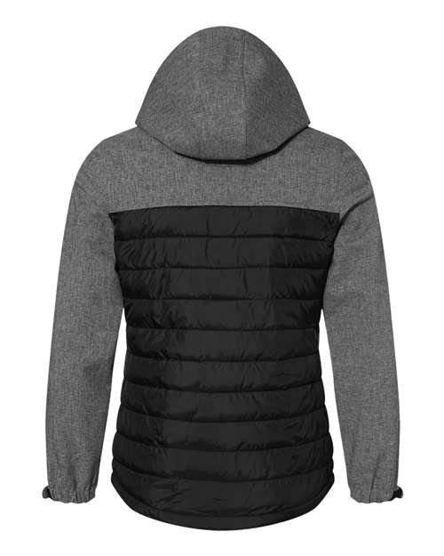 Women's Vista Soft Shell Puffer Jacket - Black Heather/ Black Back