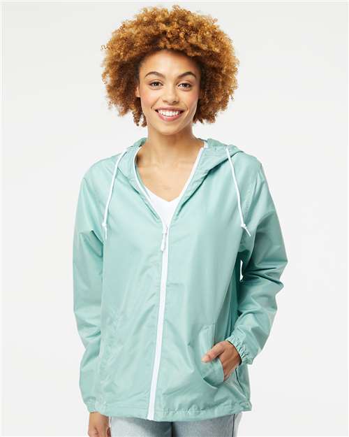 Independent Trading Co. Men's Lightweight Windbreaker Full-Zip Jacket - Model Front