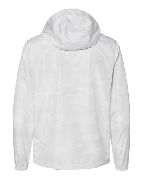 Men's Lightweight Windbreaker Full-Zip Jacket - White Camo Back