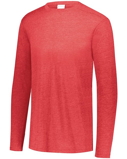 Unisex Triblend Long Sleeve T-Shirt - Black Heather Front