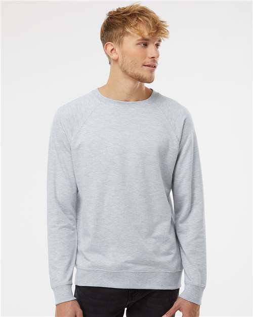 Independent Trading Co. Unisex Lightweight Loopback Terry Crewneck Sweatshirt - Model Front