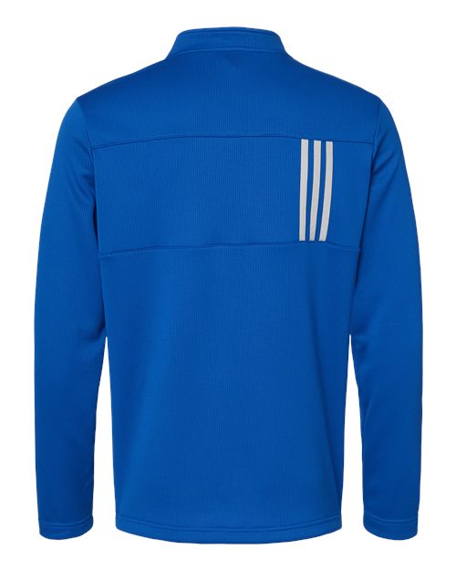 Men's 3-Stripes Double-Knit Quarter-Zip Pullover - Team Royal/ Grey Two Back