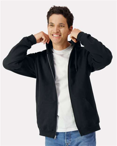 Gildan Unisex Softstyle® Midweight Full-Zip Hooded Sweatshirt - Model Front
