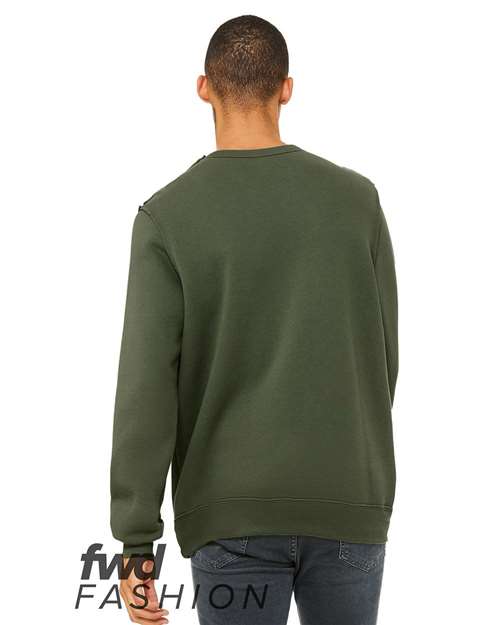 FWD Fashion Raw Seam Crewneck Sweatshirt - Military Green Back