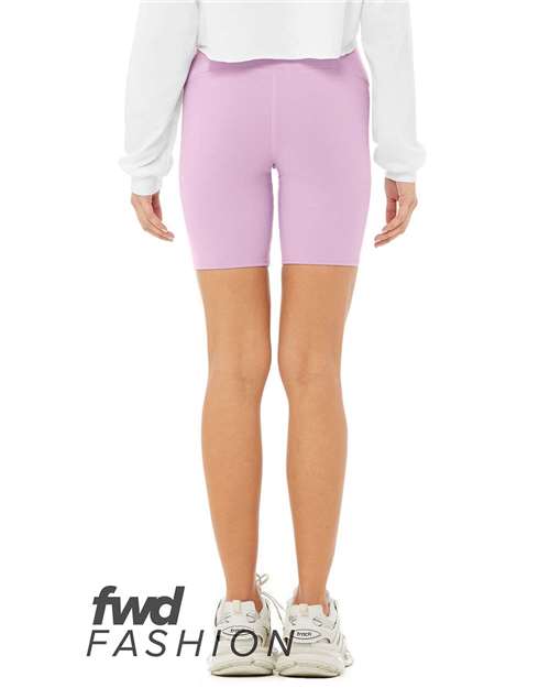 Women's FWD Fashion High Waist Biker Shorts - Lilac Back