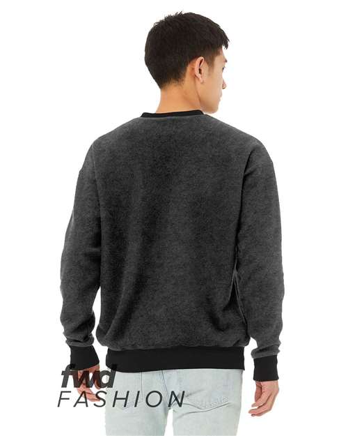 Unisex FWD Fashion Sueded Drop Shoulder Crewneck Sweatshirt - Black Heather Back