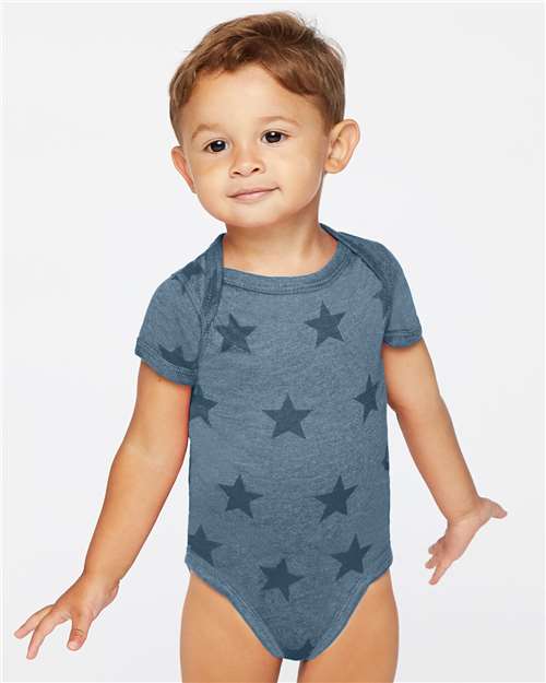 Code Five Infant Star Print Bodysuit - Model Front