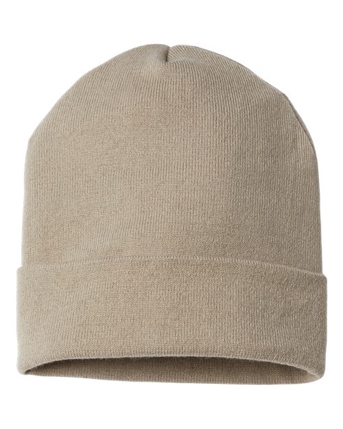 USA-Made Patriotic Cuffed Beanie - Khaki/ Olive USA Back