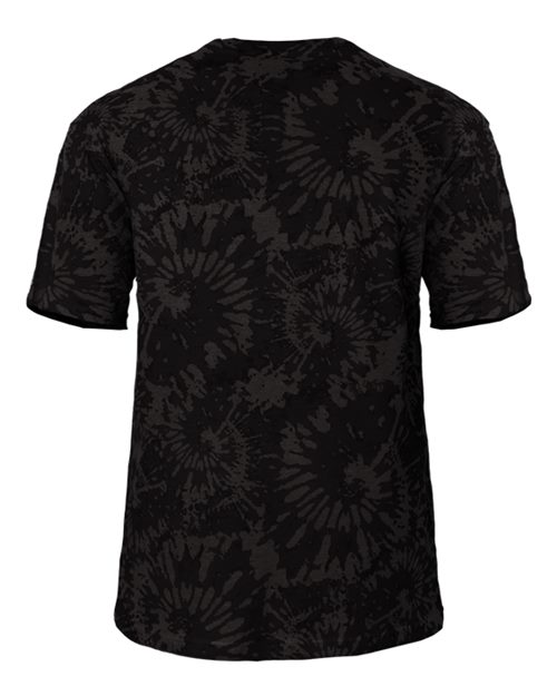 Youth Tie-Dyed Tri-Blend T-Shirt - Black Tie-Dye Back