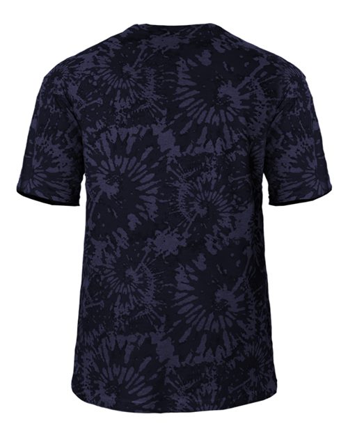 Youth Tie-Dyed Tri-Blend T-Shirt - Navy Tie-Dye Back