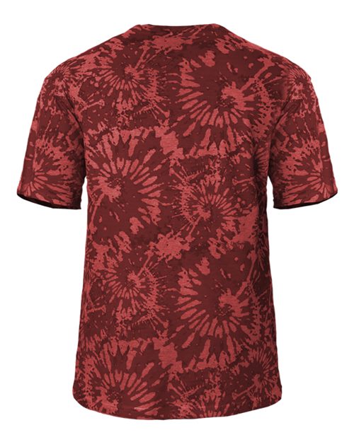 Youth Tie-Dyed Tri-Blend T-Shirt - Red Tie-Dye Back