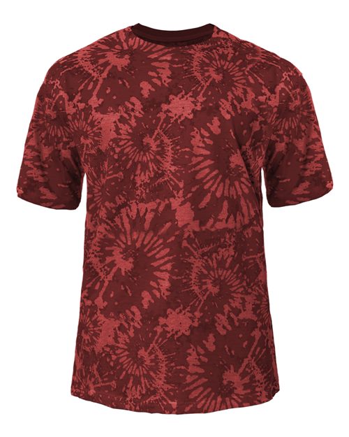 Youth Tie-Dyed Tri-Blend T-Shirt - Red Tie-Dye Front