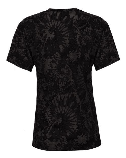 Women's Tie-Dyed Tri-Blend T-Shirt - Black Tie-Dye Back