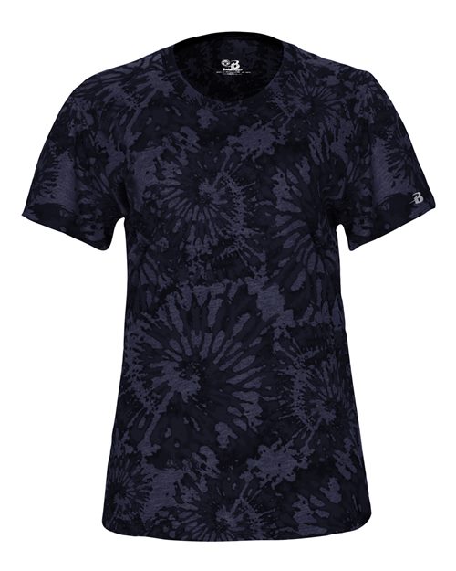 Women's Tie-Dyed Tri-Blend T-Shirt - Navy Tie-Dye Front