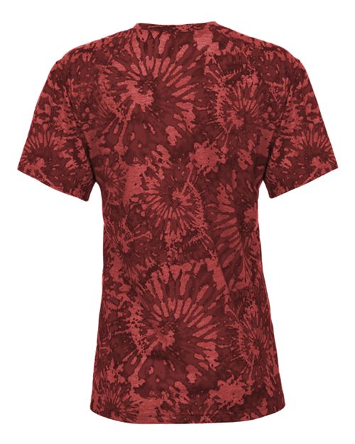 Women's Tie-Dyed Tri-Blend T-Shirt - Red Tie-Dye Back