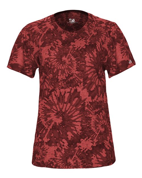 Women's Tie-Dyed Tri-Blend T-Shirt - Red Tie-Dye Front