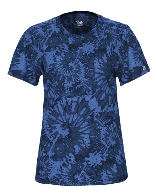 Women's Tie-Dyed Tri-Blend T-Shirt - Royal Tie-Dye Front
