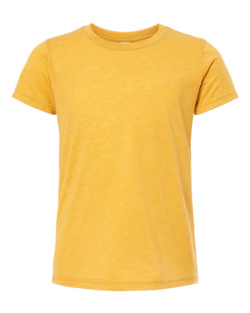 Youth Triblend Tee - Mustard Triblend Front
