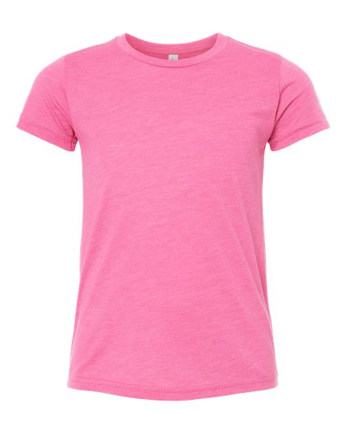 Youth Triblend Tee - Charity Pink Triblend Front