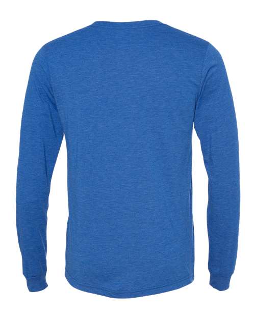 Unisex Triblend Long Sleeve Tee - True Royal Triblend Back