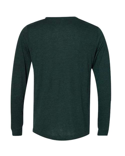 Unisex Triblend Long Sleeve Tee - Emerald Triblend Back