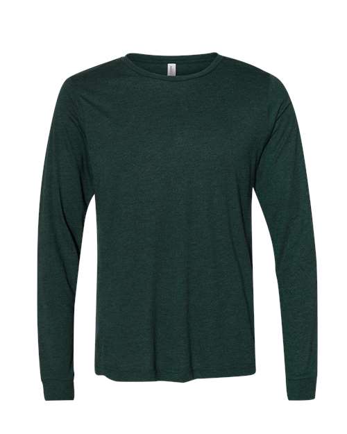 Unisex Triblend Long Sleeve Tee - Emerald Triblend Front