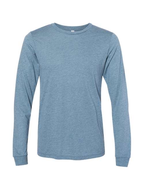 Unisex Triblend Long Sleeve Tee - Denim Triblend Front