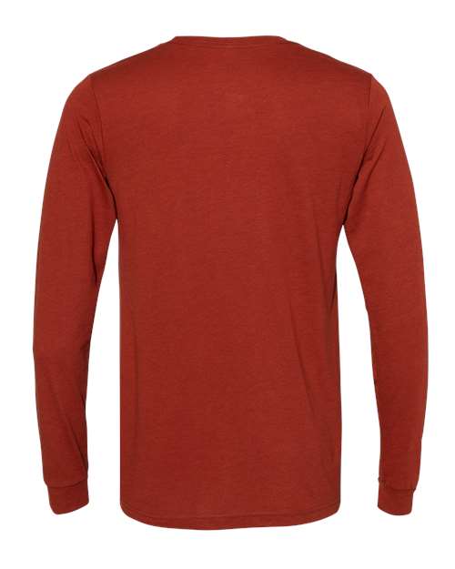 Unisex Triblend Long Sleeve Tee - Brick Triblend Back