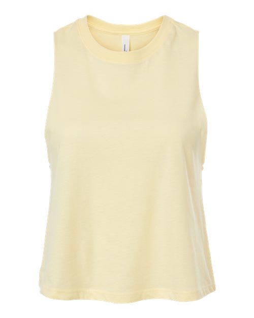 Women's Racerback Crop Tank - Heather French Vanilla Front
