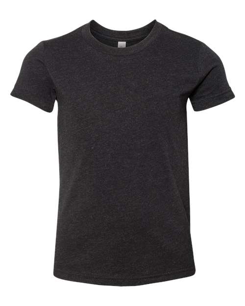 Youth CVC Jersey Tee - Black Heather Front