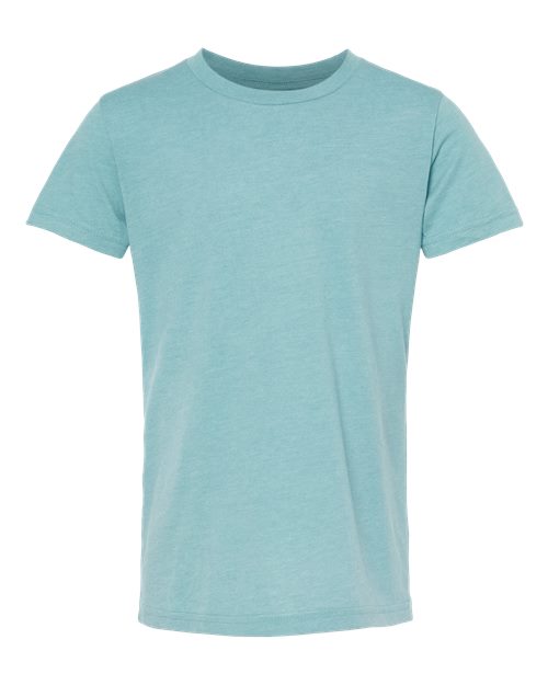 Youth CVC Jersey Tee - Heather Blue Lagoon Front