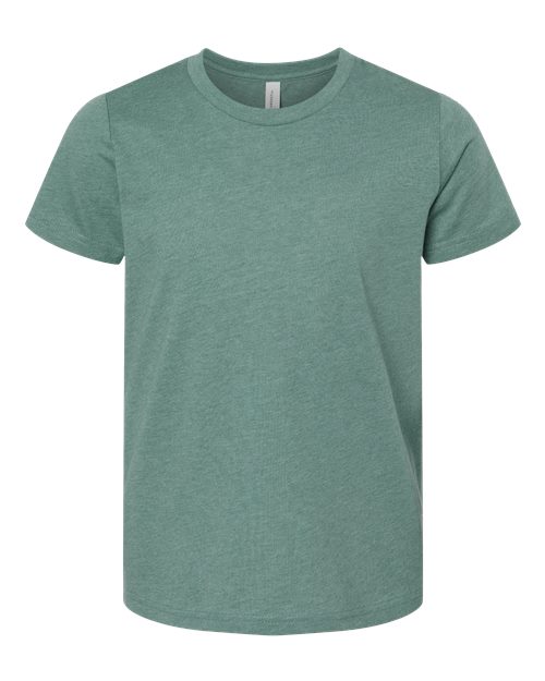 Youth CVC Jersey Tee - Heather Dusty Blue Front