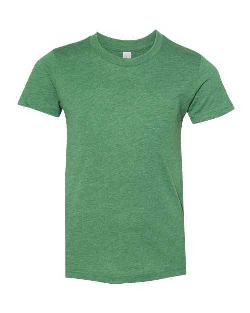 Youth CVC Jersey Tee - Heather Grass Green Front