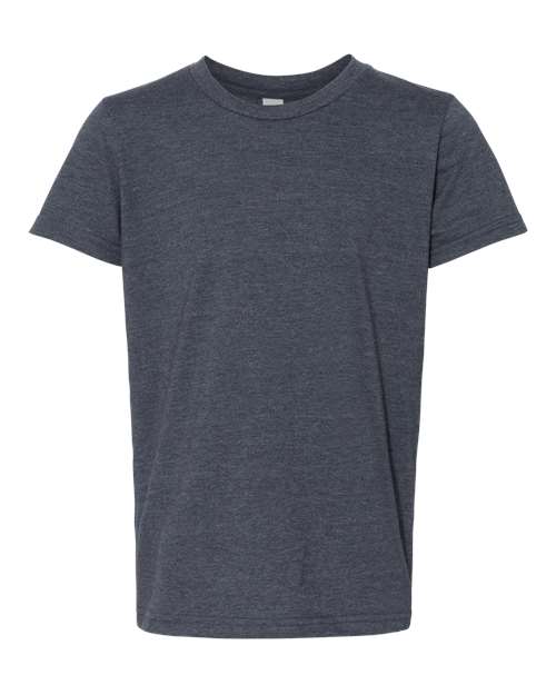 Youth CVC Jersey Tee - Heather Navy Front