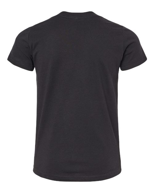 Youth CVC Jersey Tee - Solid Black Blend Back