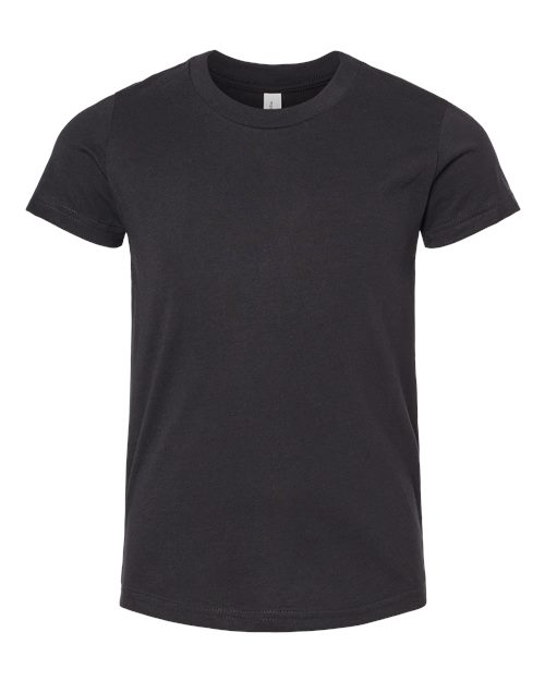 Youth CVC Jersey Tee - Solid Black Blend Front