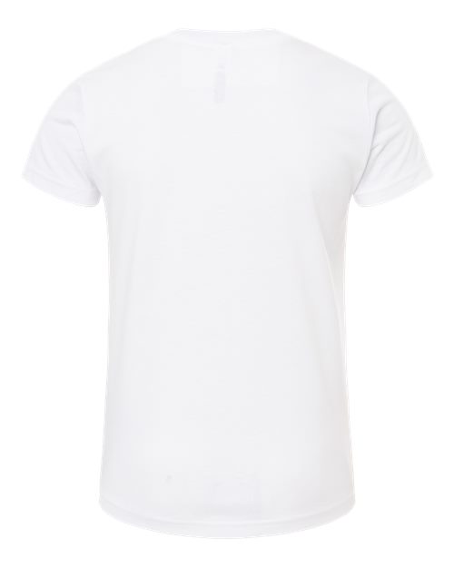 Youth CVC Jersey Tee - Solid White Blend Back